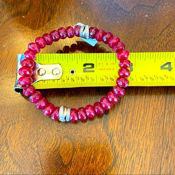 ⭐️SOLD⭐️Brighton NEPTUNE’S RINGS RUBY CHALCEDONY gold silver Crystal Bracelet - Picture 9 of 12